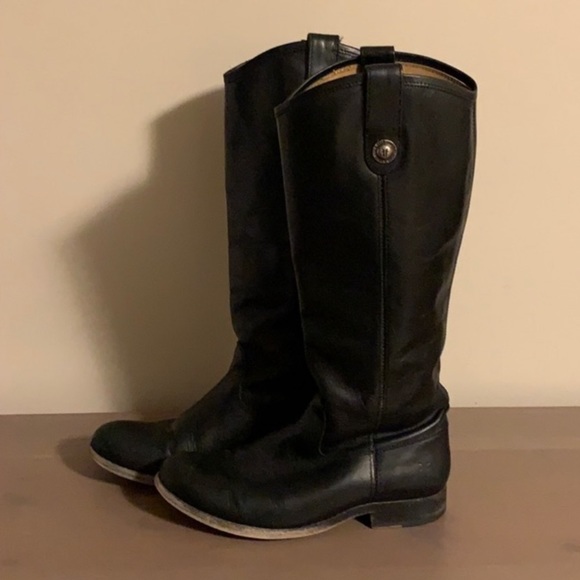 Frye “Melissa” Black Leather Boots - Women’s Size 6.5 - Picture 3 of 7